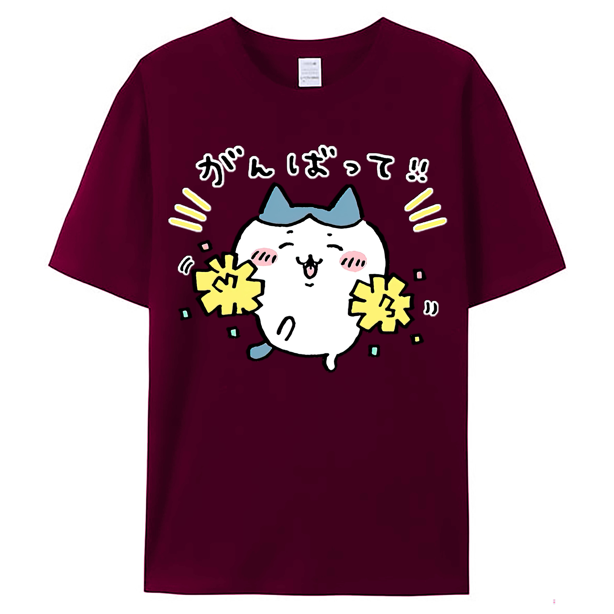 （画像用） ちいかわ ハチワレ Chii-kawa hachiware レディースカジュアルプリントTシャツ（綿100％）